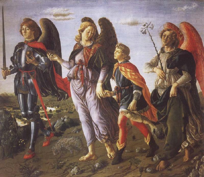 Francesco Botticini Tobias and the Three Archangels Norge oil painting art